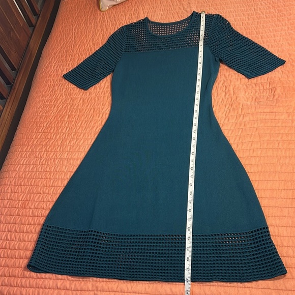 Nanette Lenore Open Ladder Cut Out Knit Ocean Teal Dress size Small - Picture 11 of 12